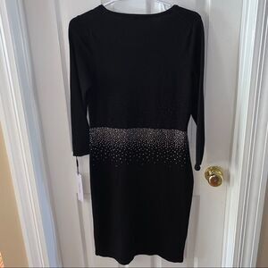 Calvin Klein black bling crystal long sleeve knit